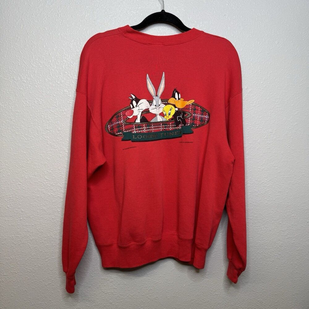 Vintage Looney Tunes Sylvester Daffy Bugs Bunny Tweety Sweatshirt XL 1994 USA